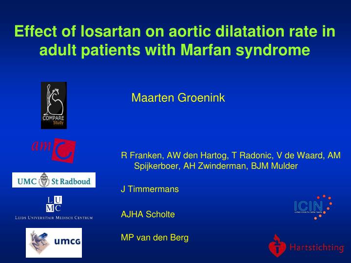 effect of losartan on aortic dilatation rate in adult patients with marfan syndrome