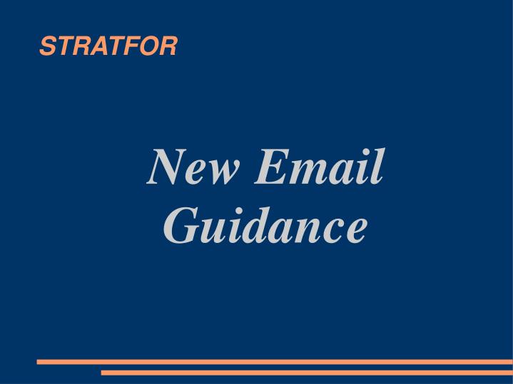new email guidance