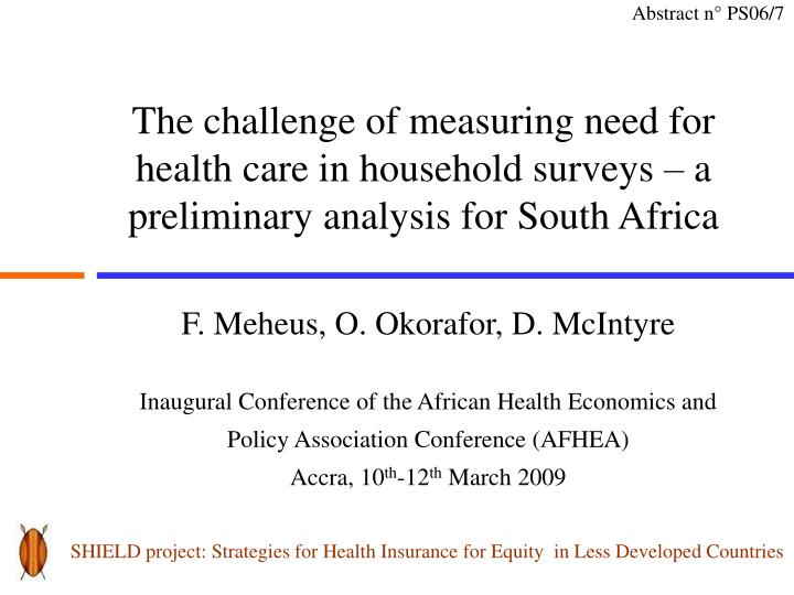 shield project strategies for health insurance for equity in less developed countries