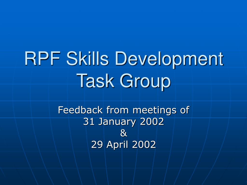 Rpf For Elearning Development PPT - RPF Skills Development Task Group PowerPoint Presentation, free ...