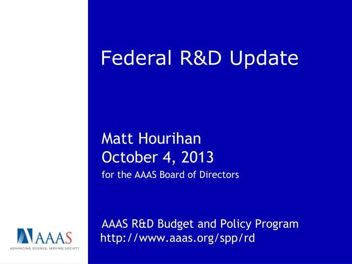 federal r d update