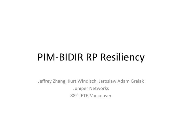 pim bidir rp resiliency