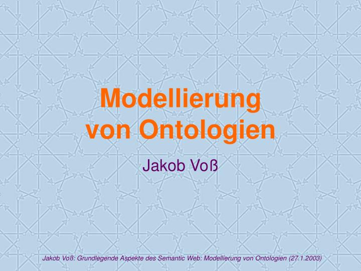 modellierung von ontologien