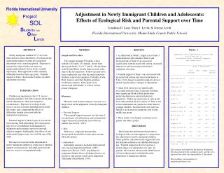 Table 1 Immigrant Child Adjustment across Time as a Function of