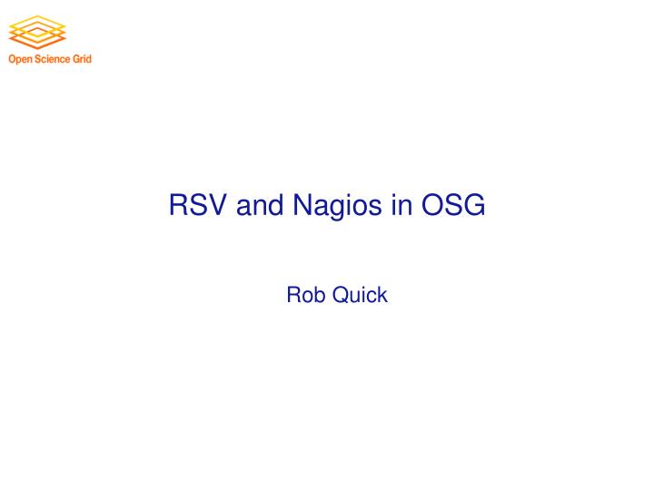 rsv and nagios in osg