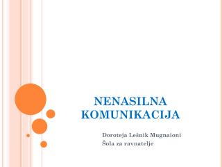 nenasilna komunikacija