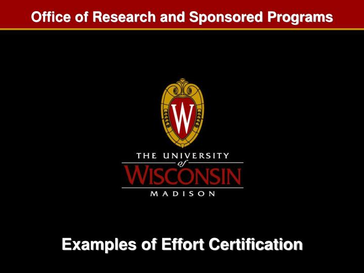 examples of effort certification