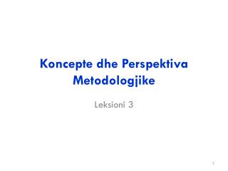 Koncepte dhe Perspektiva Metodologjike