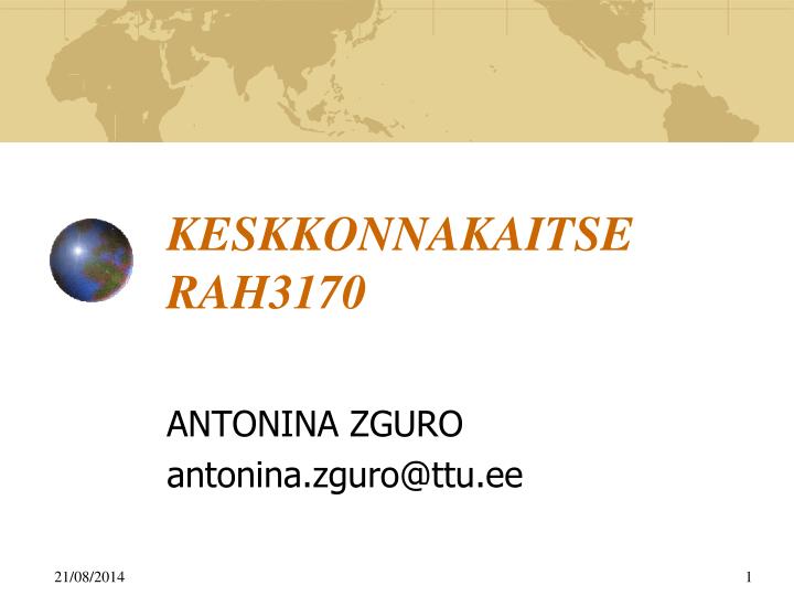 keskkonnakaitse rah3170