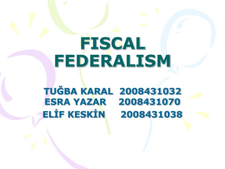 fiscal federalism