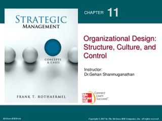 Organizational Design : Structure, Culture, and Control
