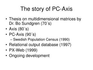 The story of PC-Axis