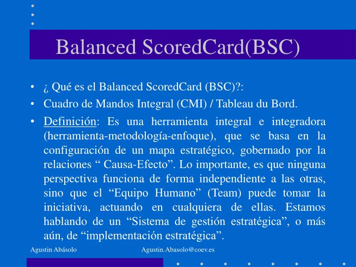 balanced scoredcard bsc