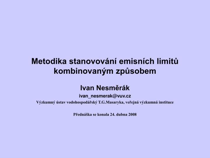 metodika stanovov n emisn ch limit kombinovan m zp sobem