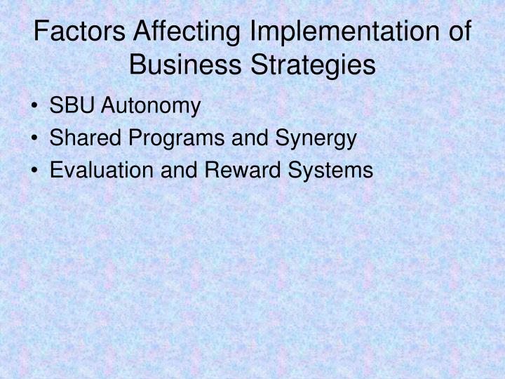 factors affecting implementation of business strategies