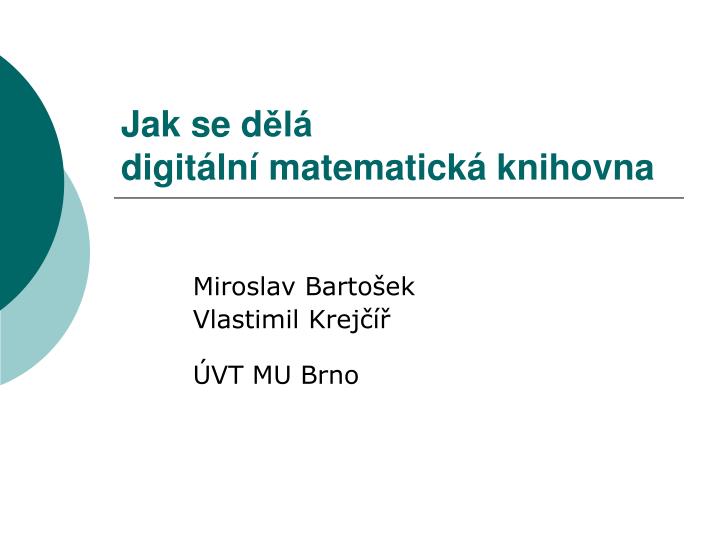 jak se d l digit ln matematick knihovna