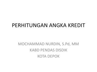 perhitungan angka kredit