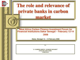 The role and relevance of private banks in carbon market