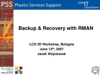 Backup &amp; Recovery with RMAN