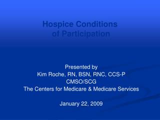 Hospice Conditions of Participation