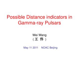 Possible Distance indicators in Gamma-ray Pulsars