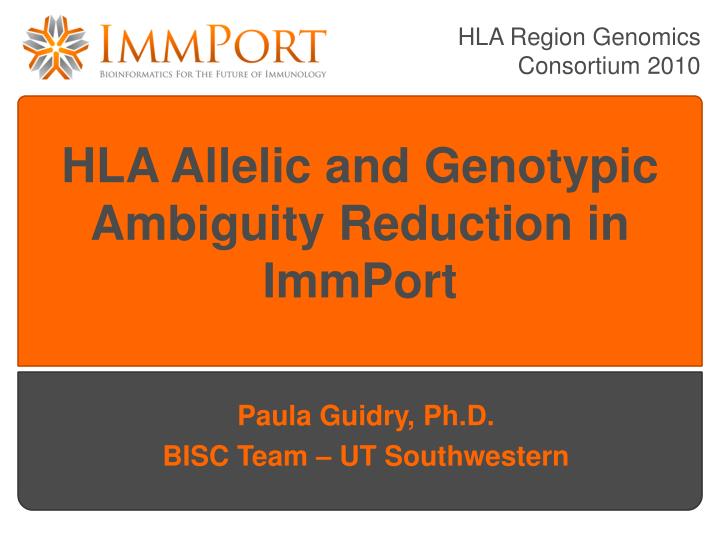 hla allelic and genotypic ambiguity reduction in immport