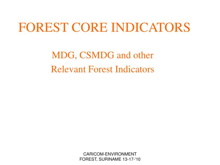 forest core indicators