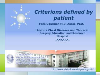 Criterions defined by patient