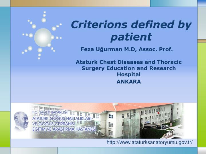 criterions defined by patient
