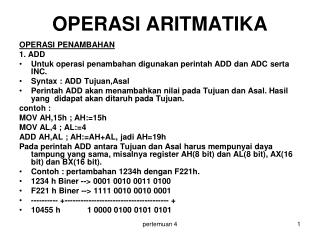 operasi aritmatika