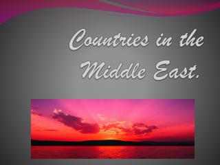 countries in the middle east