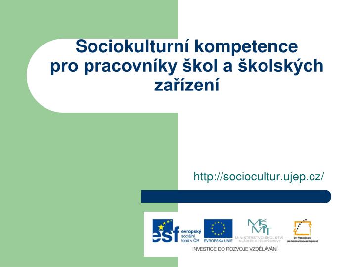 sociokulturn kompetence pro pracovn ky kol a kolsk ch za zen