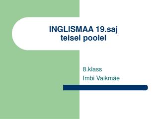 inglismaa 19 saj teisel poolel