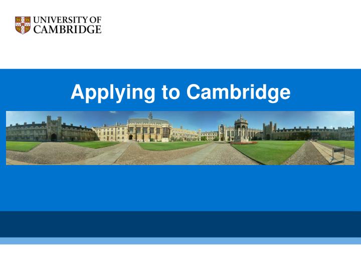 applying to cambridge