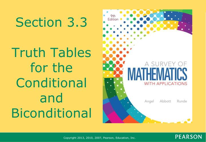 section 3 3 truth tables for the conditional and biconditional