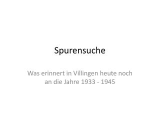 spurensuche
