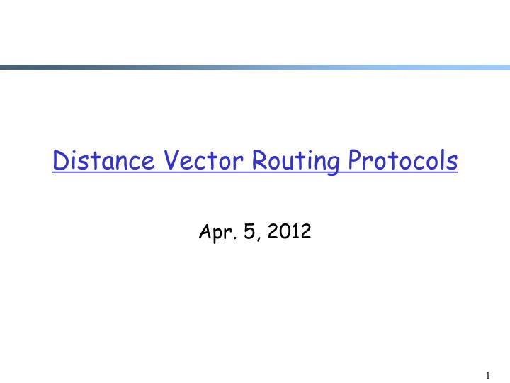 distance vector routing protocols