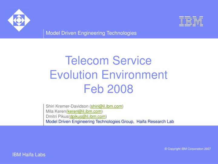 telecom service evolution environment feb 2008