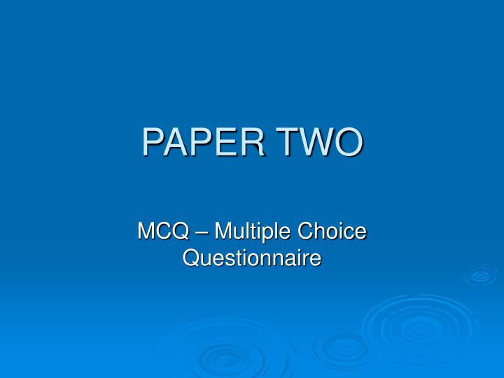 paper two