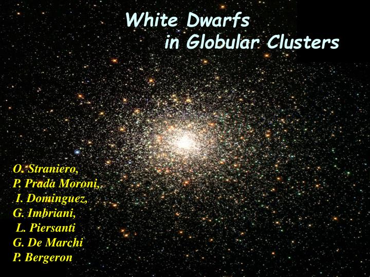 white dwarfs in globular clusters