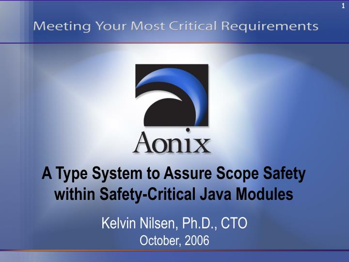 a type system to assure scope safety within safety critical java modules