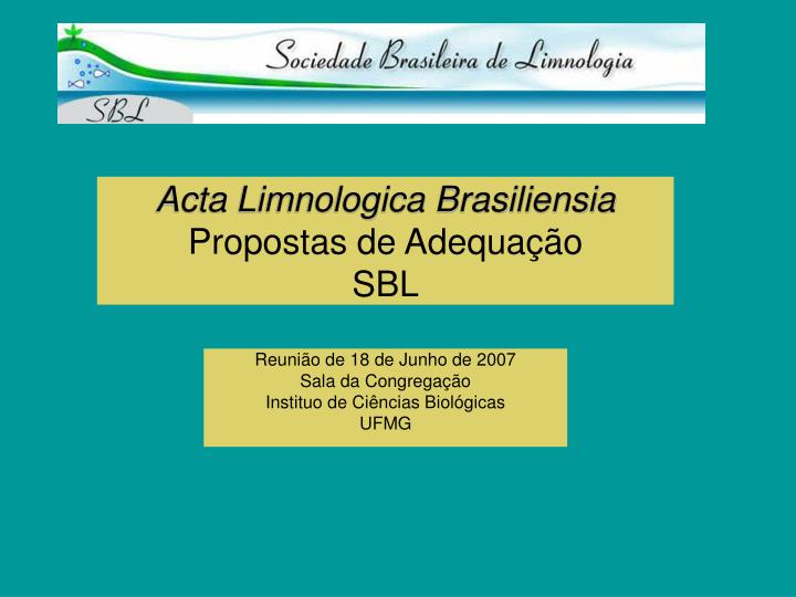 acta limnologica brasiliensia propostas de adequa o sbl
