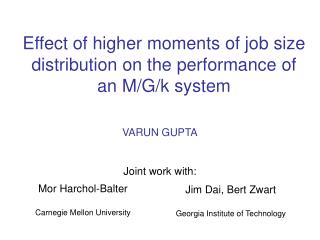 Effect of higher moments of job size distribution on the performance of an M/G/k system