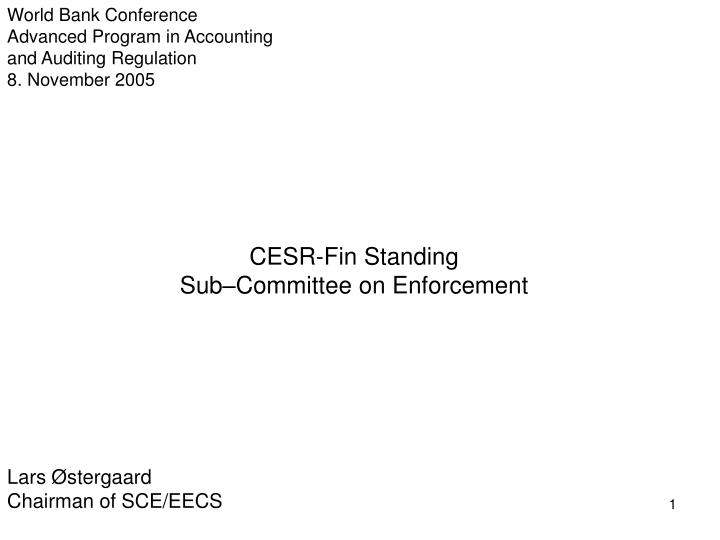 cesr fin standing sub committee on enforcement