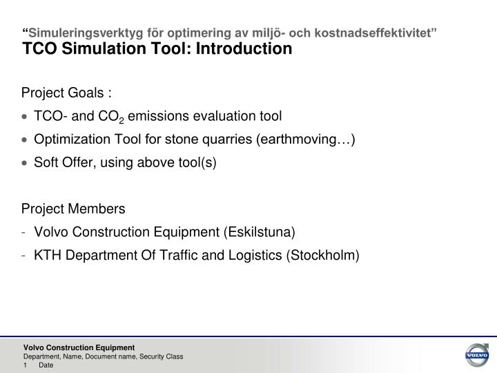 simuleringsverktyg f r optimering av milj och kostnadseffektivitet tco simulation tool introduction