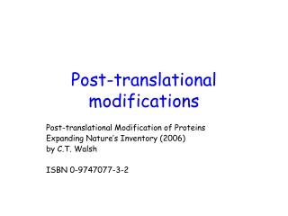 Post-translational modifications