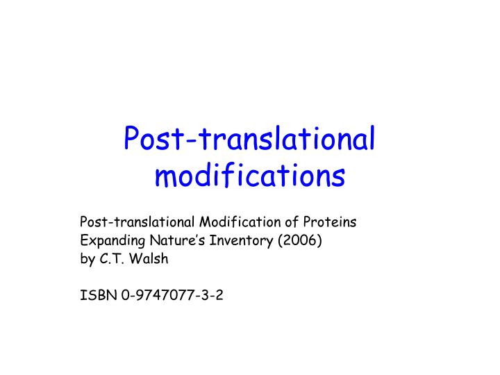 post translational modifications