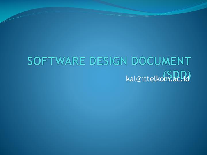 software design document sdd