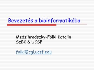 bevezet s a bioinformatik ba