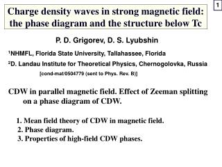 Charge density waves in strong magnetic field: the phase diagram and the structure below Tc